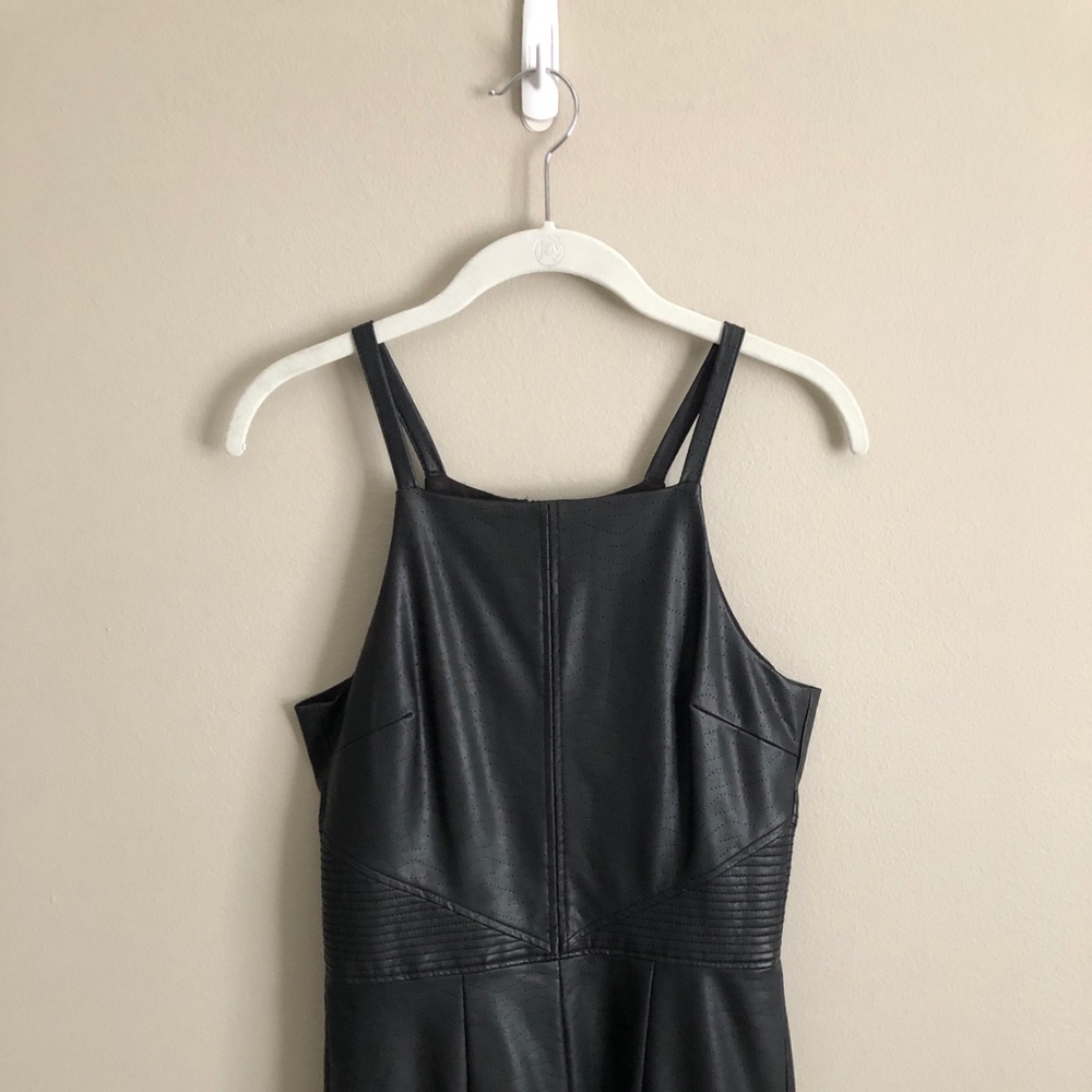 Faux leather romper